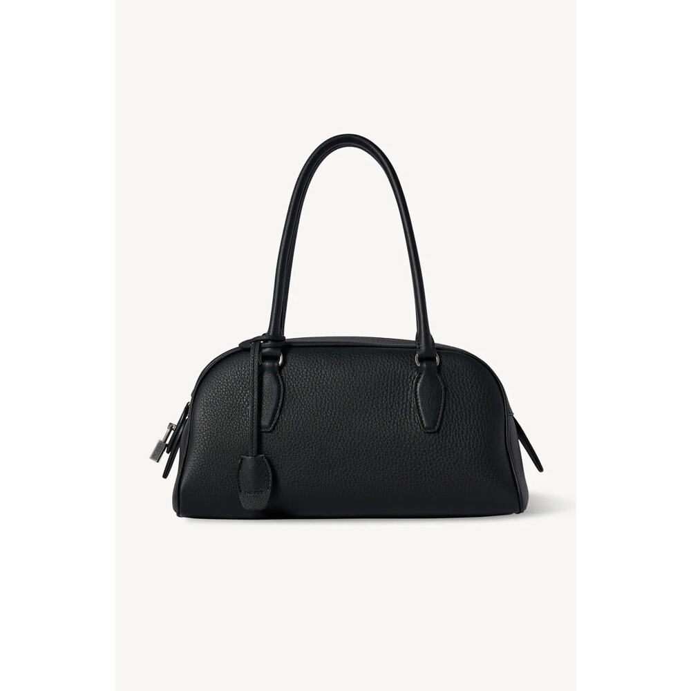 The Row E/W India Bag Black Grained Calfskin Bowling Bag